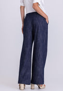 Beach Please Wide Leg Trouser - Blue Denim