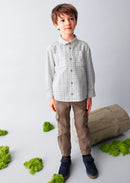 Long Sleeve Check Shirt - Cream