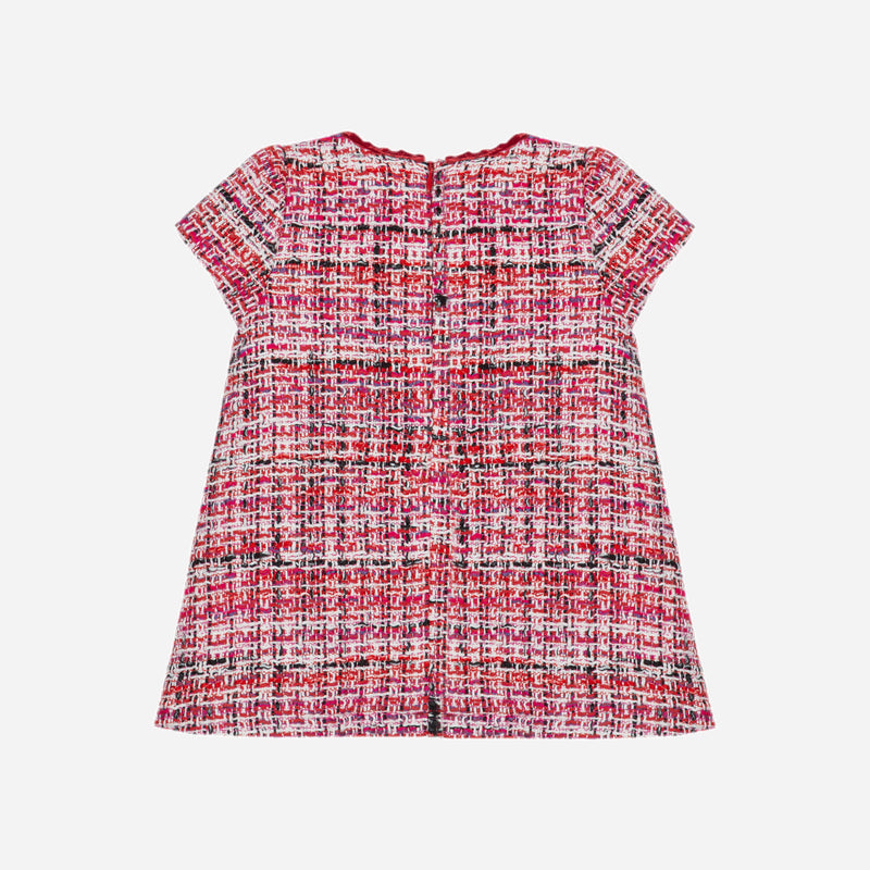 Party Royal Woven Dress - Red Tweed