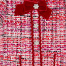 Party Royal Woven Dress - Red Tweed