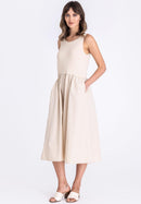 Golden Oasis Sleeveless Dress - Golden Milk