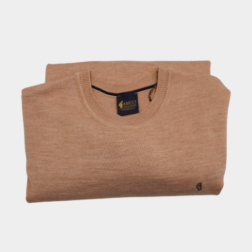 Plain Crew Neck Jumper - Peach