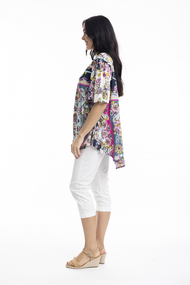 Oversized top - Navy Multi