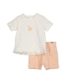 Baby Girl Shirt & Shorts - Off White