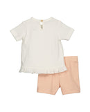 Baby Girl Shirt & Shorts - Off White
