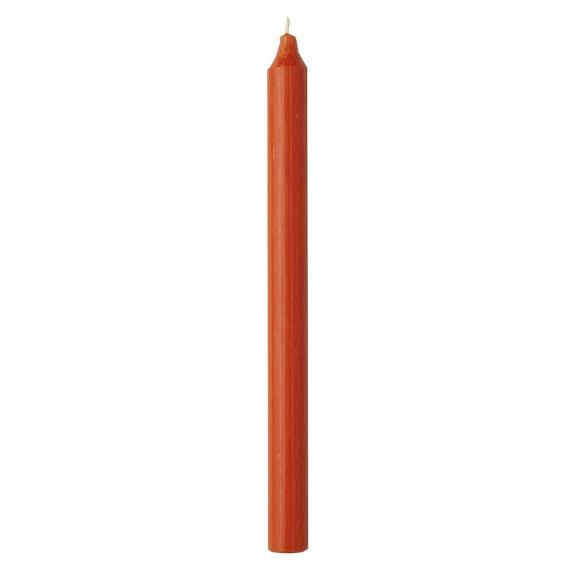 Rustic Taper Candle 29cm - Dark Orange