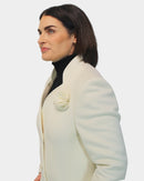 Scalloped Edge Coat - Cream