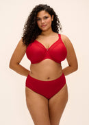 Smooth Underwire Moulded Non-Padded Bra - Haute Red