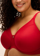 Smooth Underwire Moulded Non-Padded Bra - Haute Red