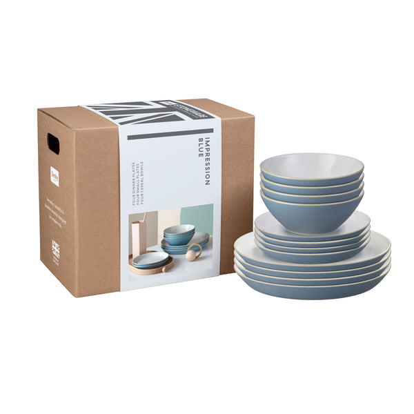 Impression Blue 12 Piece Tableware Set