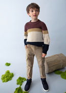 Colourblock Jersey Top - Plum