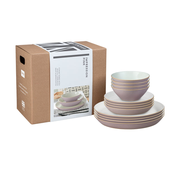 Impression Pink 12 Piece Tableware Set