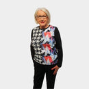 Check & Abstract Round Neck Jumper - Print