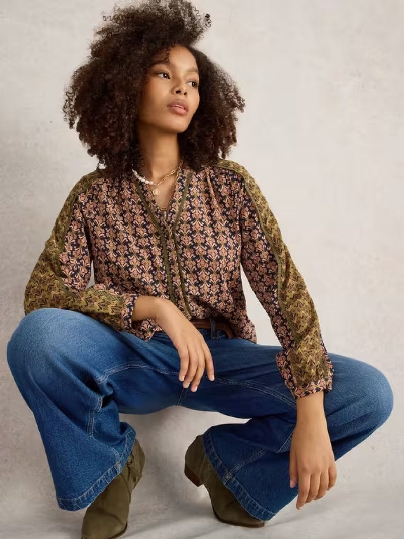 Ayla Wide Leg Jean - Mid Denim