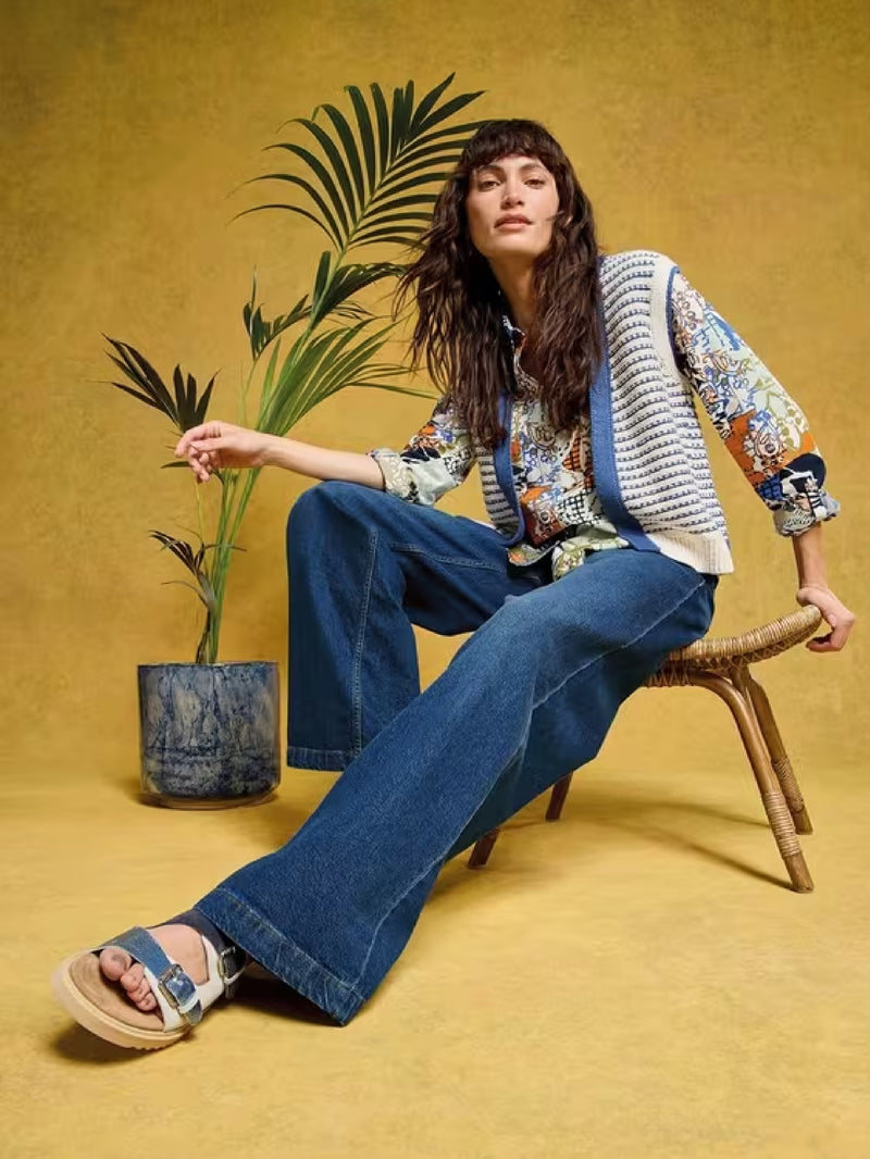 Ayla Wide Leg Jean - Mid Denim