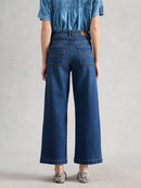 Tia Wide Leg Crop Jean - Dark Denim