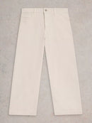 Tia Wide Leg Crop Jean - Natural White