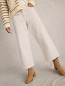 Tia Wide Leg Crop Jean - Natural White