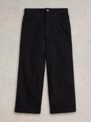 Tia Wide Leg Crop Jean - Pure Black