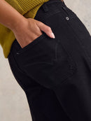 Tia Wide Leg Crop Jean - Pure Black