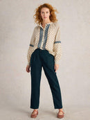 Rowena Linen Trouser - Dark Navy