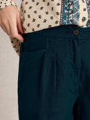 Rowena Linen Trouser - Dark Navy