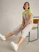 Viola Linen Dungaree - Light Natural