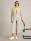 Viola Linen Dungaree - Light Natural
