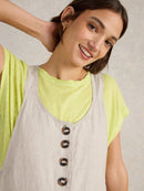 Viola Linen Dungaree - Light Natural