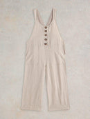 Viola Linen Dungaree - Light Natural