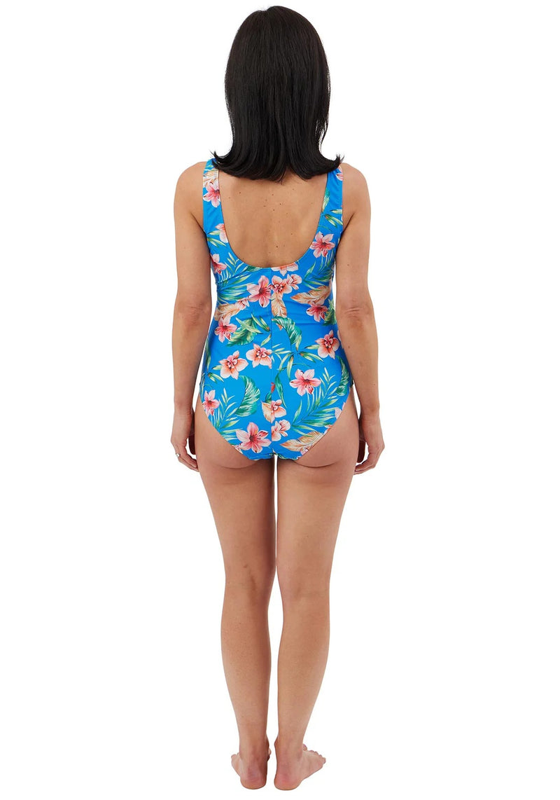 Tropical Wrap Swimsuit - Cobalt Blue