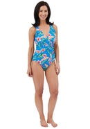 Tropical Wrap Swimsuit - Cobalt Blue