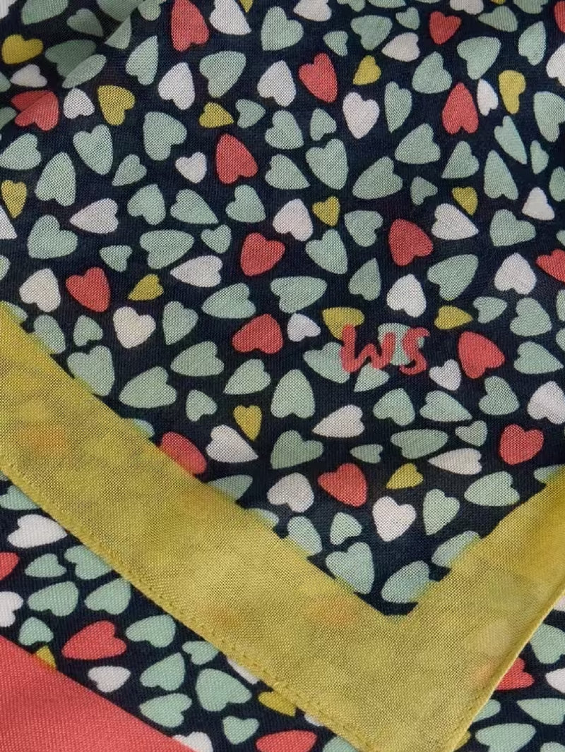 Sophie Printed Scarf - Navy