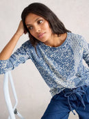 Olive Print Jumper - Blue