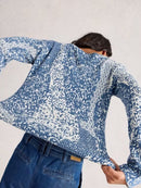 Olive Print Jumper - Blue