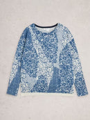 Olive Print Jumper - Blue