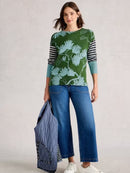 Olive Print Jumper - Green