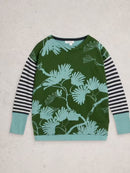 Olive Print Jumper - Green
