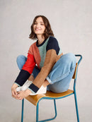 Freya Abstract Jumper - Navy