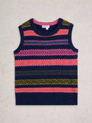 Lottie Fairisle Tank Top - Navy