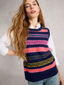 Lottie Fairisle Tank Top - Navy