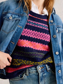 Lottie Fairisle Tank Top - Navy