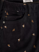 Tia Embroidered Cord Skirt - Grey