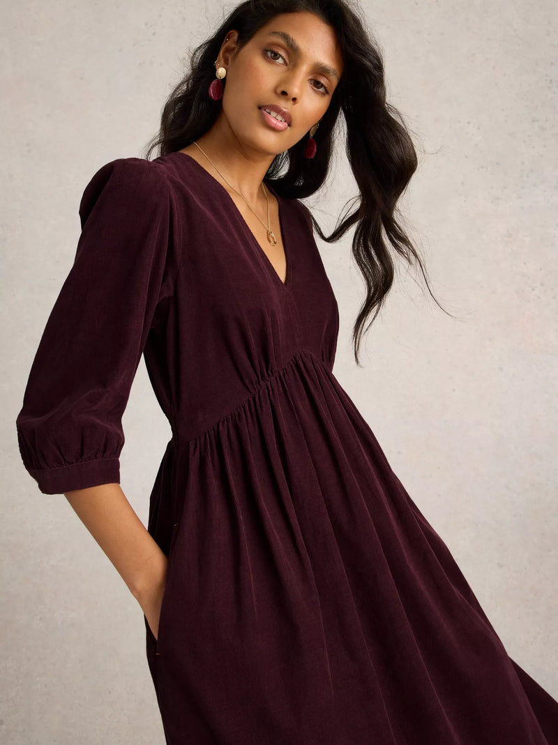 Lucy Cord Dress - Dark Plum