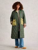 Stella Longline Quilted Coat - Dark Green