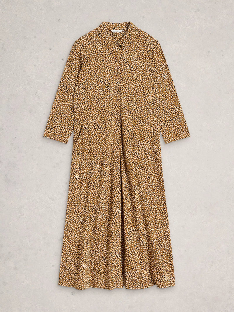 Rua Jersey Shirt Dress - Chartreuse Print