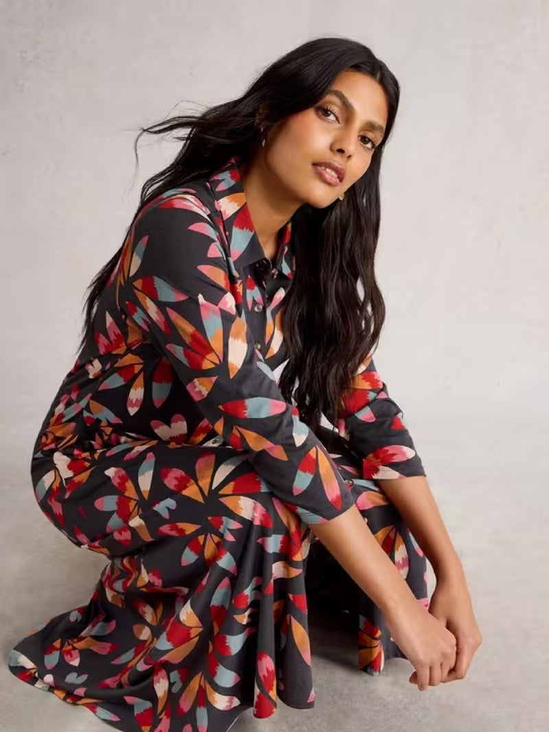 Rua Jersey Shirt Dress - Grey