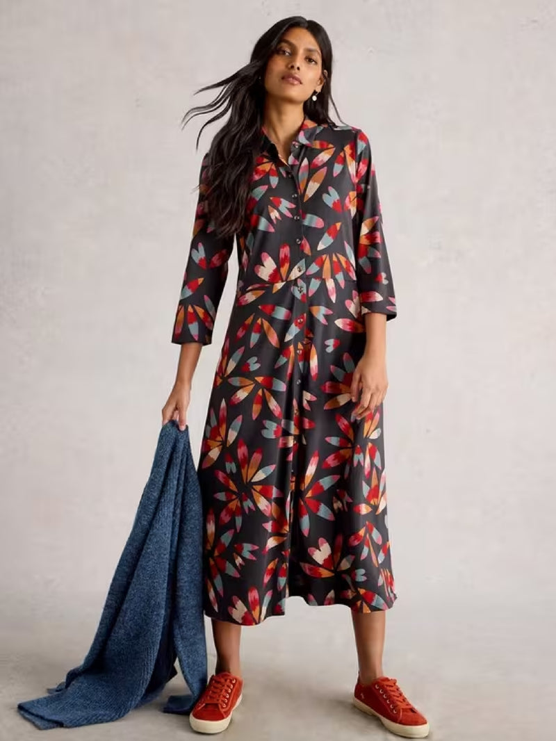 Rua Jersey Shirt Dress - Grey