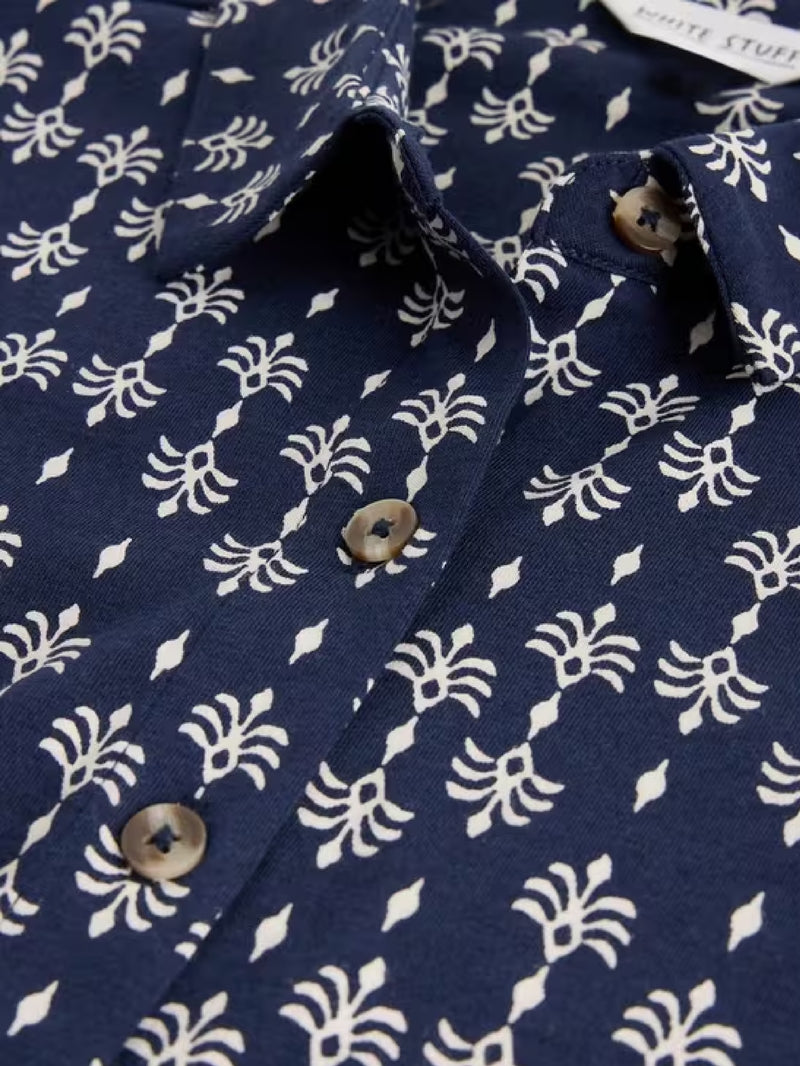 Rua Jersey Shirt Dress - Navy