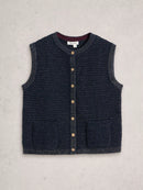 Belle Sleeveless Jumper - Dark Navy
